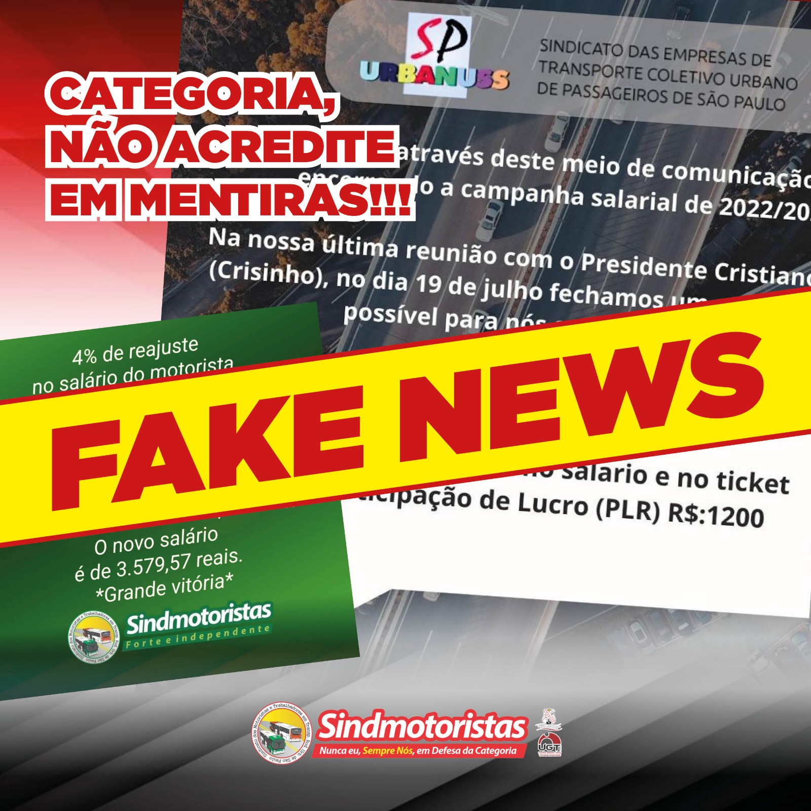 FAKE NEWS. CUIDADO!!! - SindMotoristas