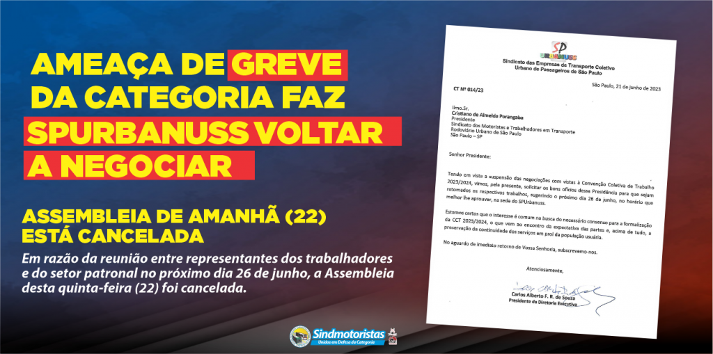 Ameaça de greve da categoria faz SPURBANUSS voltar a negociar